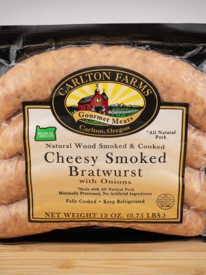 Cheesy Smoked Bratwurst with Green Onions